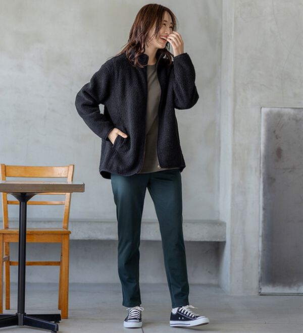 BELLUNA（ベルーナ）の「裏フリースボア素材スタンドネックブルゾン（ブルゾン）」｜詳細画像