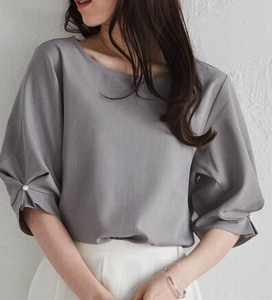 RANAN（ラナン）の「【ひんやり】袖タックデザインきれい見えブラウス（ブラウス）」