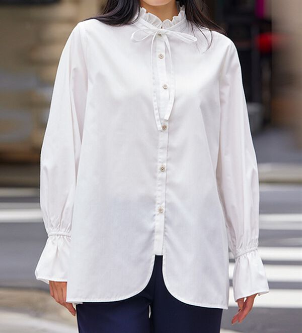 RANAN（ラナン）の「プチフリルリボン付きブラウス（ブラウス）」｜詳細画像