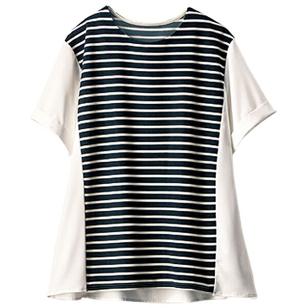 BELLUNA（ベルーナ）の「リップルボーダー細見え切替プルオーバー（カットソー）」｜詳細画像