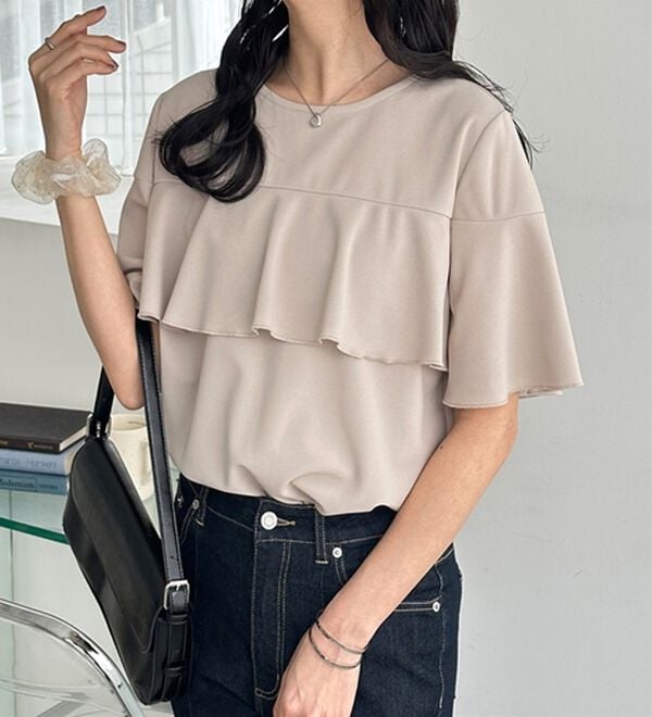 GeeRA（ジーラ）の「ラッフルフリルフレアースリーブＴブラウス（ブラウス）」｜詳細画像