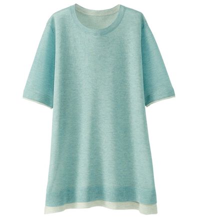 BELLUNA（ベルーナ）の「重ね着風配色シアーニットプルオーバー（ニット・セーター）」