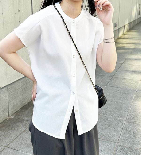 GeeRA（ジーラ）の「綿タッチフレンチスリーブブラウス（ブラウス）」｜詳細画像