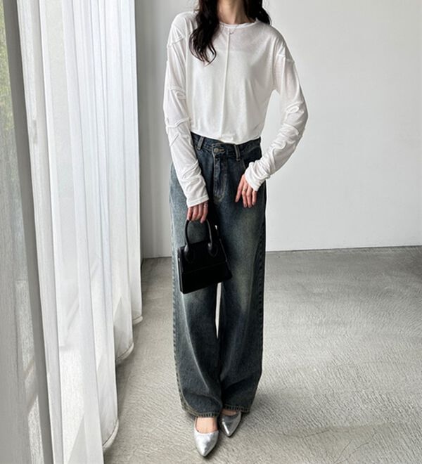 GeeRA（ジーラ）の「コード刺繍スラブシアーカットソー（カットソー）」｜詳細画像