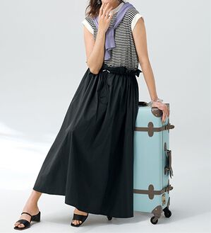 BELLUNA（ベルーナ）の「おしゃれ迷子さんのためのドッキングワンピース（ドッキングワンピース）」｜ボーダー／黒