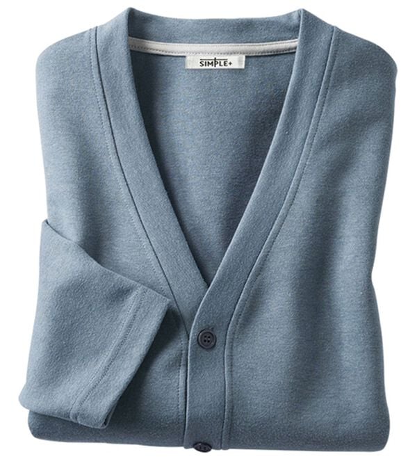 「＜シンプル＆プラス＞毎日活躍！お買得カーディガン（メンズカーディガン）」｜ブルーグレー