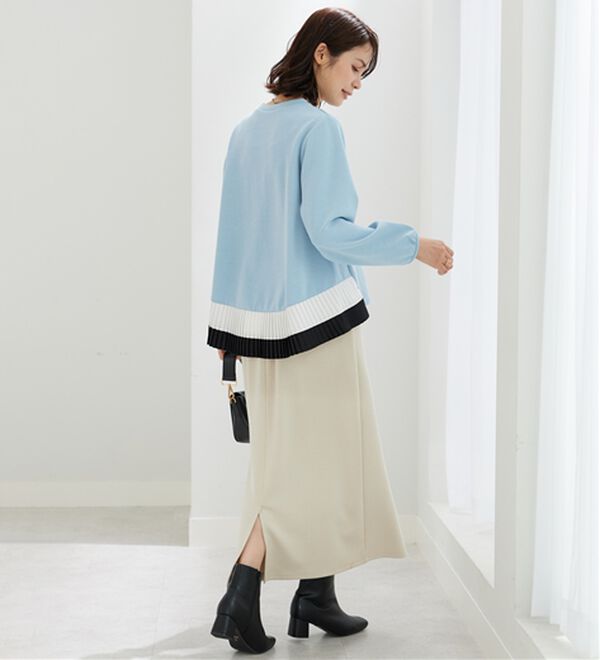 BELLUNA（ベルーナ）の「裾配色プリーツデザインプルオーバー（カットソー）」｜詳細画像