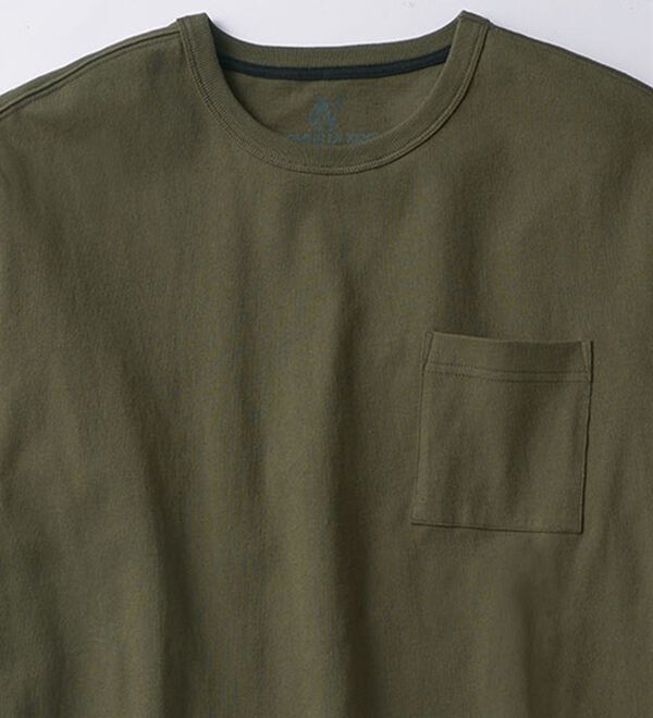 「綿１００％ベーシックＴシャツ（メンズＴシャツ）」｜カーキ