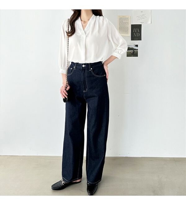 GeeRA（ジーラ）の「シルエットきれい！上品7分袖デザインブラウス（ブラウス）」｜詳細画像