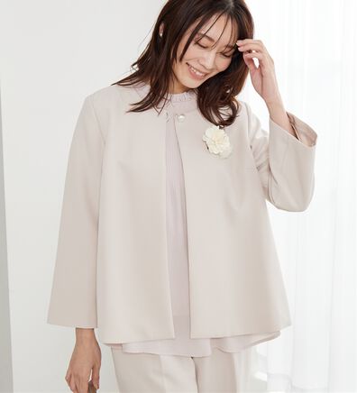 BELLUNA（ベルーナ）の「＜セレモニースタイル＞パール付袖フレアージャケット（その他ジャケット）」