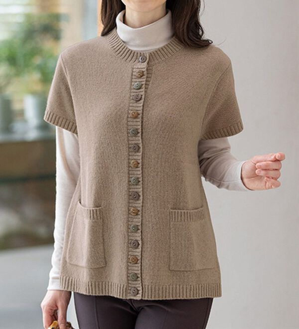 ルフラン（ルフラン）の「ウール１００％ニットベスト（ベスト）」｜詳細画像