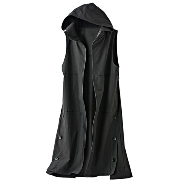 BELLUNA（ベルーナ）の「配色切替サイドボタン使いロングベスト（ベスト）」｜ブラック