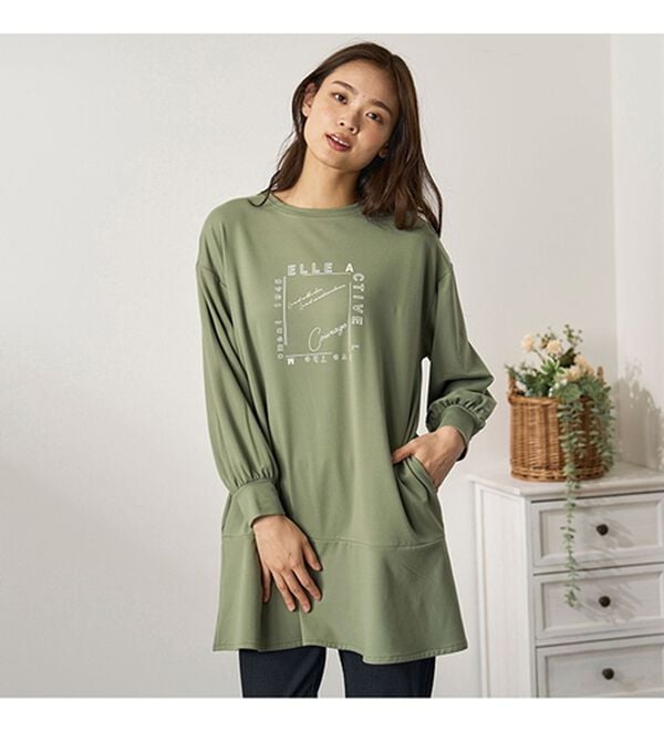 BELLUNA（ベルーナ）の「＜ＥＬＬＥ　Ａｃｔｉｖｅ＞なめらか裏起毛セットアップ（セットアップ）」｜詳細画像