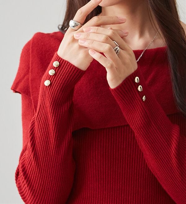 RANAN（ラナン）の「アシメオフショルリブニット（ニット・セーター）」｜詳細画像