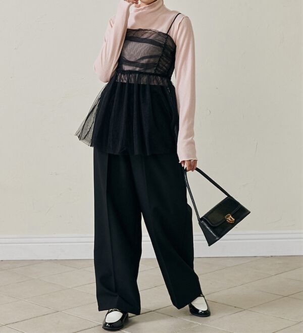 RANAN（ラナン）の「前後２ＷＡＹ！メロウ使いニットソーフリルプルオーバー（カットソー）」｜詳細画像