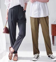 Viola e Viola（ヴィオラ エ ヴィオラ）の「【接触冷感】さらテロ楽のびテーパードパンツ【選べる２丈】（フルレングスパンツ）」