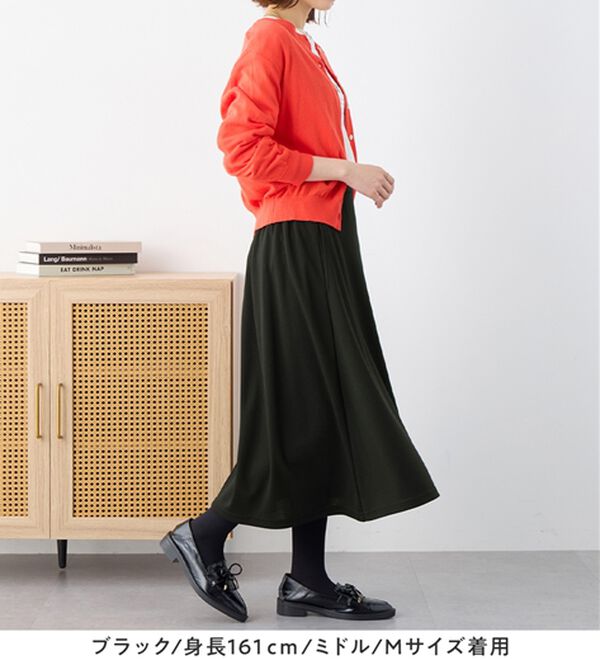 Viola e Viola（ヴィオラ エ ヴィオラ）の「【選べる丈】なめらかポンチフレアスカート（ロングスカート）」｜詳細画像