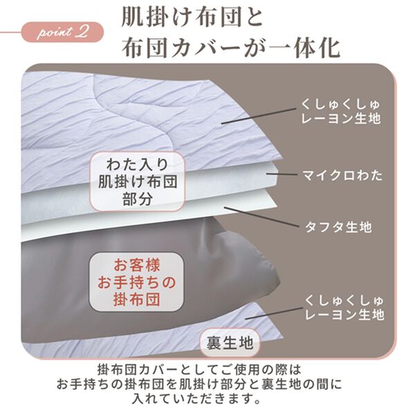 iellio（イエリオ）の「ふんわりとろける布団カバーにもなる肌掛布団（肌掛布団・タオルケット）」｜詳細画像