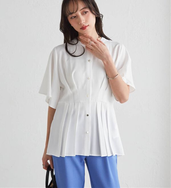 RANAN（ラナン）の「ウエストタックフレアブラウス（ブラウス）」｜詳細画像