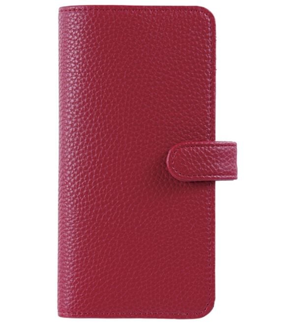 「コンパクトなカードケース（財布・パスケース）」｜ワインレッド