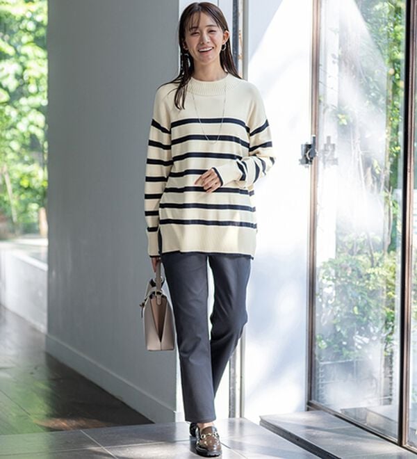 BELLUNA（ベルーナ）の「静電防止！蓄熱綿サテンストレッチカラーパンツ（フルレングスパンツ）」｜詳細画像