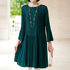 BELLUNA（ベルーナ）の「ちりめん素材プリーツチュニック（チュニック）」｜詳細画像