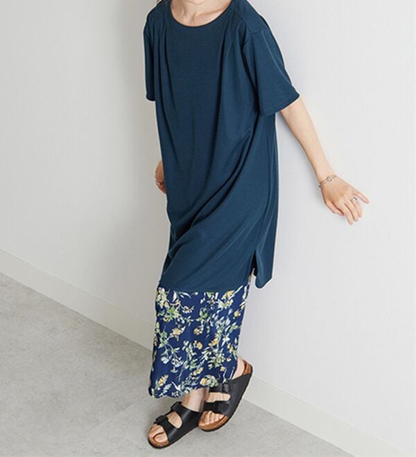 BELLUNA（ベルーナ）の「かのこ素材肩タックデザインワンピース（チュニック）」｜詳細画像