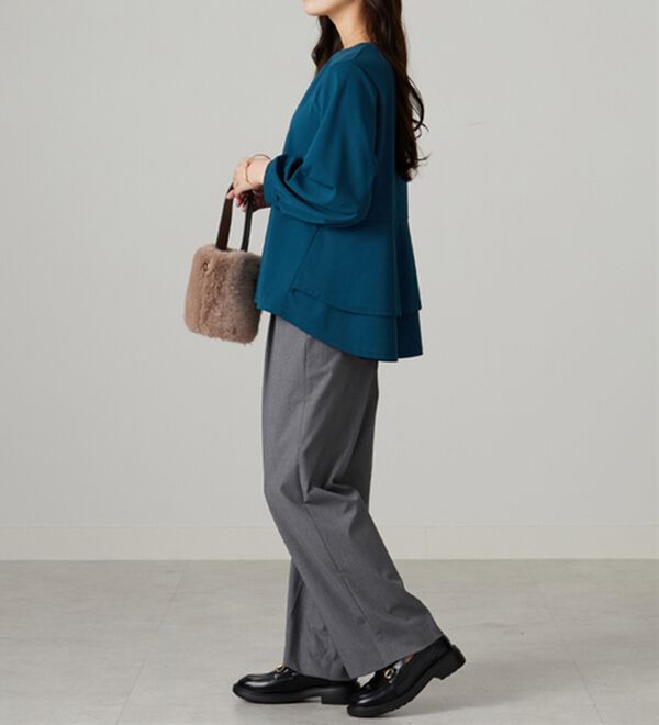 BELLUNA（ベルーナ）の「【再入荷】ボリューム袖美人顔バックフレアーＴブラウス（ブラウス）」｜詳細画像