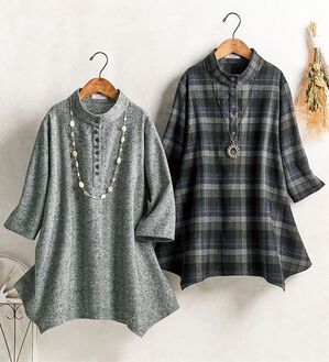 ルフラン（ルフラン）の「【２色組】重ねてお洒落なお出掛けカフタン（チュニック）」｜詳細画像