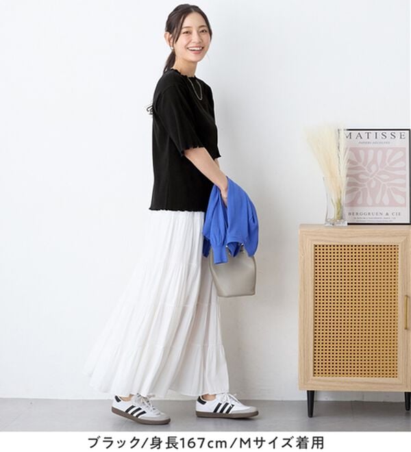 Viola e Viola（ヴィオラ エ ヴィオラ）の「ひんやリブ　メロウデザイントップス（カットソー）」｜詳細画像