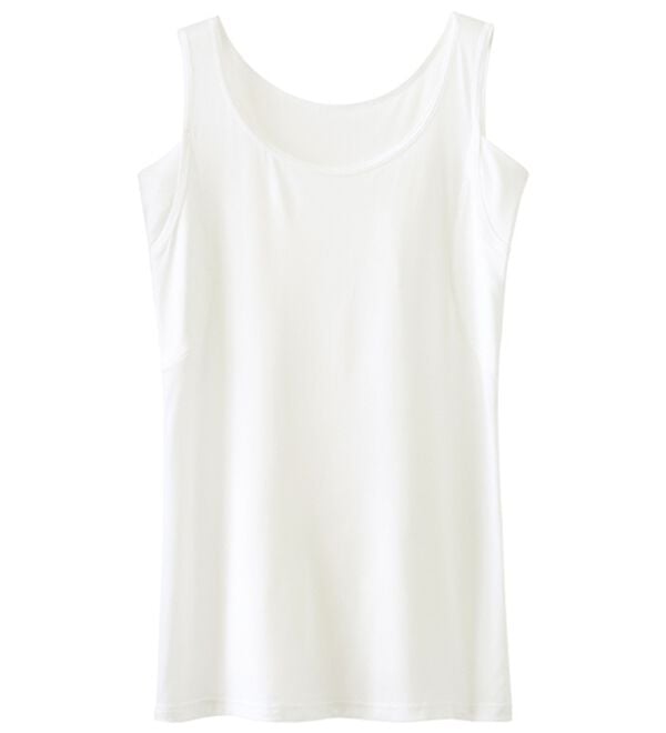 LAVIENNE（ラヴィエンヌ）の「さらりラボ！冷たい！タンクトップ（肌着・インナーウェア）」｜オフホワイト