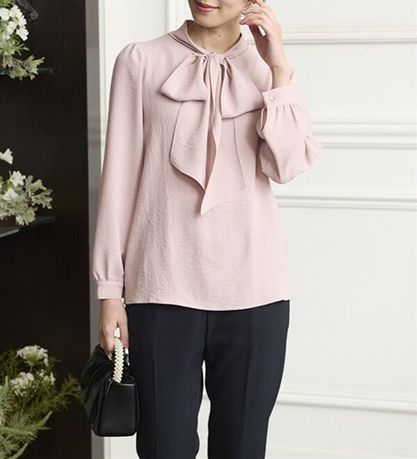 RANAN（ラナン）の「【UV・イージーケア機能付】ボウタイリボンブラウス（ブラウス）」｜詳細画像