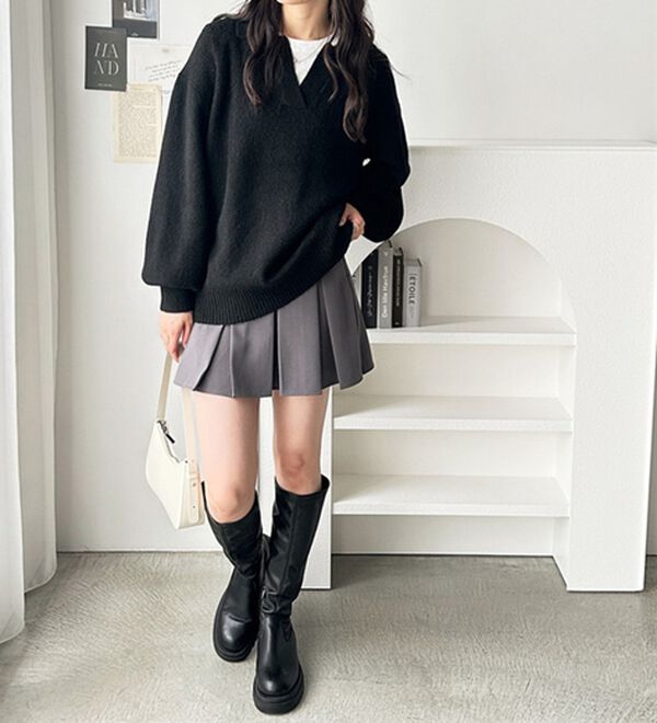 GeeRA（ジーラ）の「スキッパーポロ衿ニットトップス（ニット・セーター）」｜詳細画像