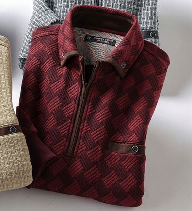 「＜コムルヴァン・オム＞品格漂う大人のハーフジップトレーナー（メンズトレーナー）」