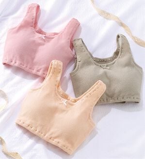 「【３色組】脱ぎ着が簡単！綿混のび～るらくらくブラ・ショーツ（ブラジャー）」｜ブラ3色組