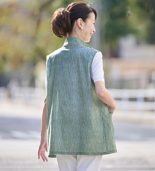 「日本製　綿１００％涼やかベスト（ベスト）」｜詳細画像