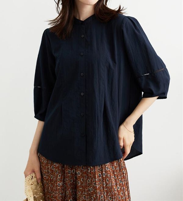 BELLUNA（ベルーナ）の「エアリービンテージ素材タック使いブラウス（ブラウス）」｜詳細画像