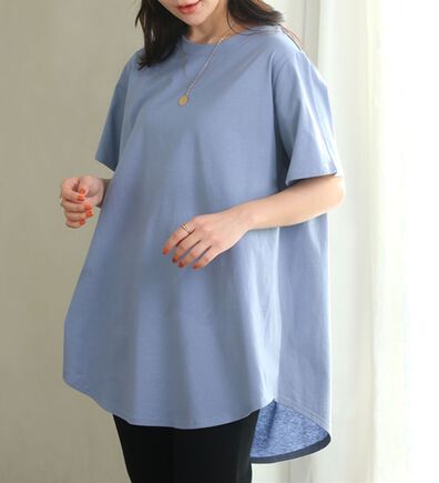 A HAPPY MARILYN（アハッピーマリリン）の「【Ｌ～９Ｌ】綿１００％！まるで魔法のお腹カバー裾フレアＴシャツ（Tシャツ）」