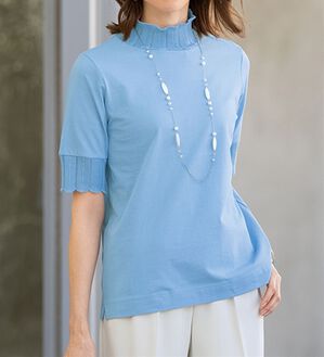 ルフラン（ルフラン）の「艶やか綿１００％プルオーバー（カットソー）」｜ライトブルー