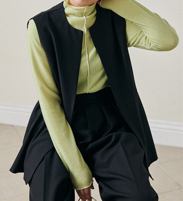 RANAN（ラナン）の「前後２ＷＡＹ！メロウ使いニットソーフリルプルオーバー（カットソー）」｜詳細画像