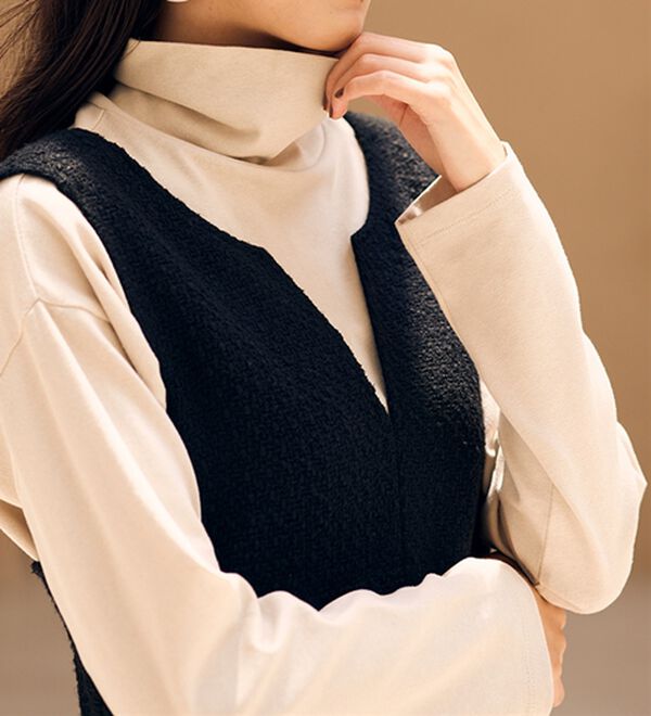 RANAN（ラナン）の「ツイード素材キーネックジャンパースカート（ジャンパースカート）」｜詳細画像