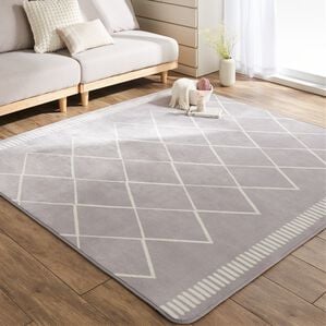 iellio（イエリオ）の「北欧調洗えるはっ水フランネルラグ＜ロングシーズン・床暖対応・洗濯可能・ウォッシャブル・おしゃれ・はっ水＞（ラグ）」｜ベニワレンチェックグレー