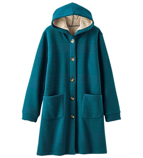 BELLUNA（ベルーナ）の「ボーダージャカード裏ボアカーディガン（ロングコート）」｜詳細画像