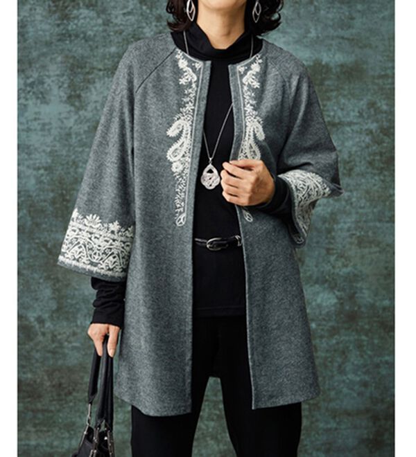BELLUNA（ベルーナ）の「刺しゅう使いデザインロングジャケット（その他ジャケット）」｜詳細画像