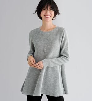 BELLUNA（ベルーナ）の「ラメ入りあぜ編フレアーニットチュニック（ニット・セーター）」｜詳細画像