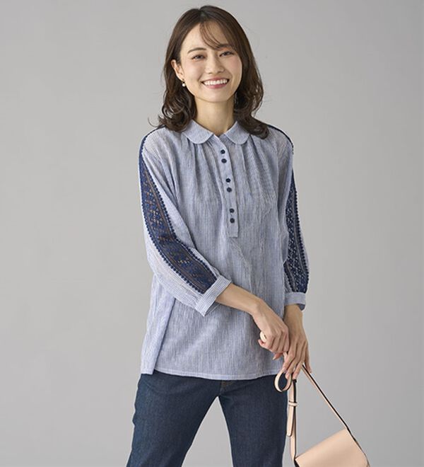 BELLUNA（ベルーナ）の「暑い夏に着たい！涼やか綿１００％ブラウス（ブラウス）」｜詳細画像