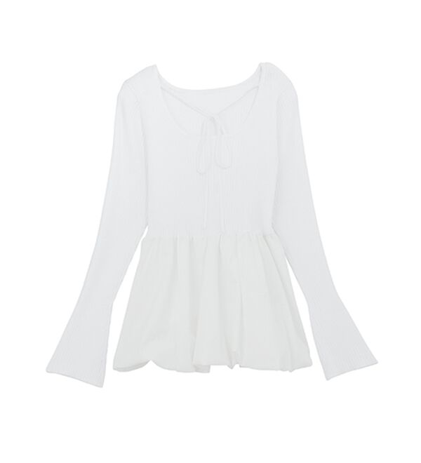 RANAN（ラナン）の「裾バルーンドッキングリブニット（ニット・セーター）」｜詳細画像