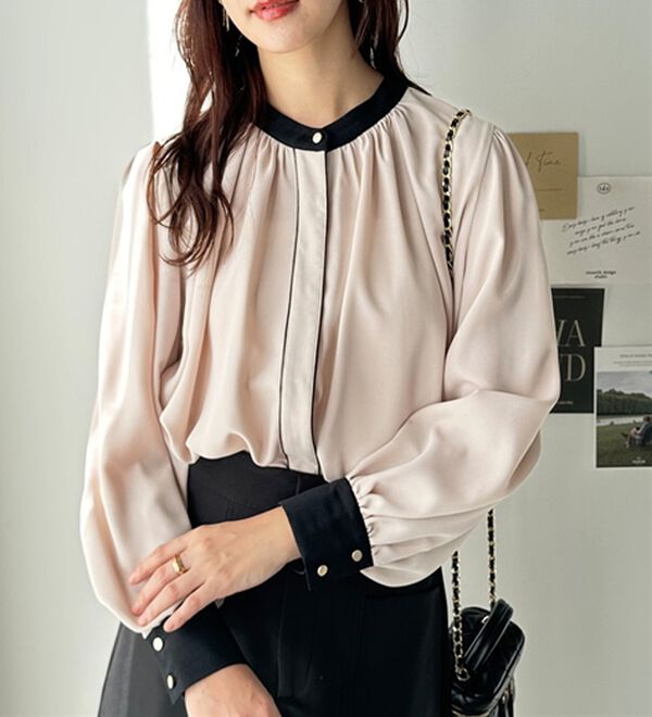 GeeRA（ジーラ）の「前後２ＷＡＹバイカラーブラウス（ブラウス）」｜詳細画像