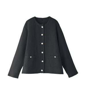 BELLUNA（ベルーナ）の「ツイード調金ボタンニットカーディガン（その他スーツ）」｜黒