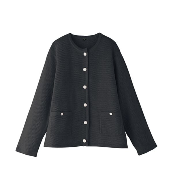 BELLUNA（ベルーナ）の「ツイード調金ボタンニットカーディガン（その他スーツ）」｜黒